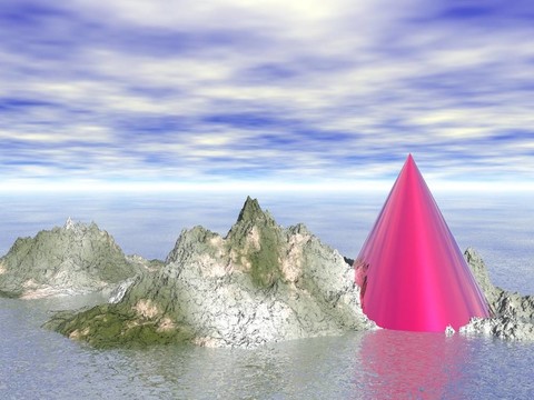 抽象巖石島與Colour Cone
