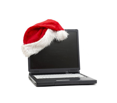 筆記本電腦上的Santa帽子