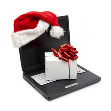 筆記本電腦上的Santa帽子