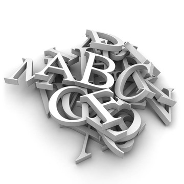 字母表堆在一堆里
