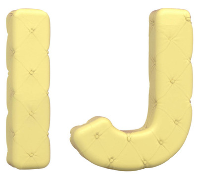 豪華軟皮革字體I J字母
