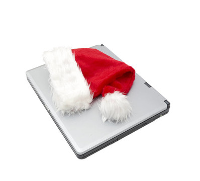 筆記本電腦上的Santa帽子