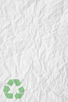 白色皺紙和回收標(biāo)志