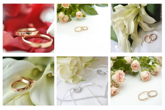 結婚戒指和鮮花