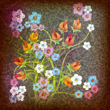 摘要垃圾插圖的花