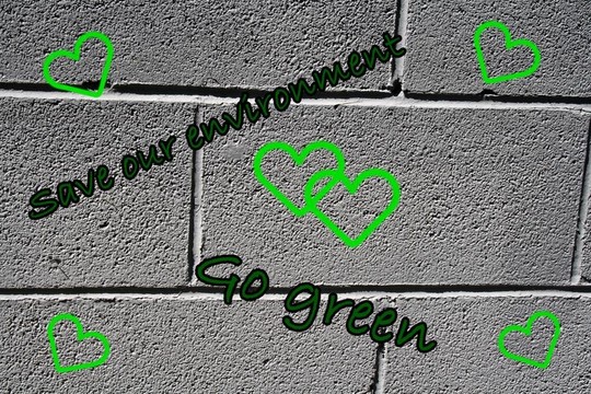 走綠色grafiti藝術墻
