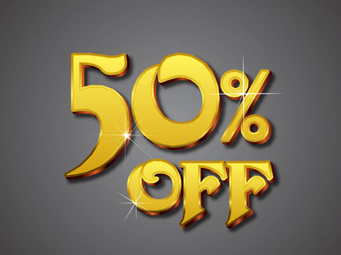 黃金浮雕50%文本
