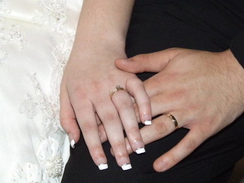 結婚戒指的特寫
