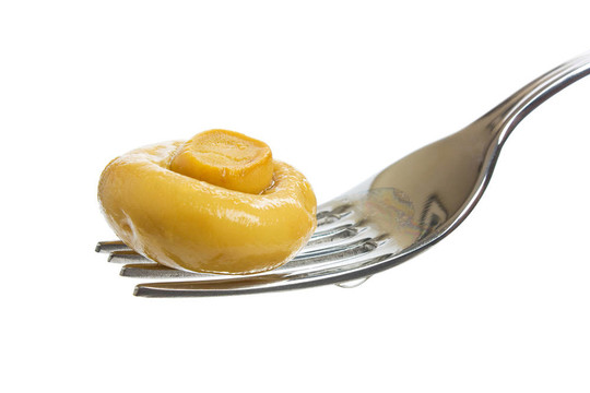 叉子上的蘑菇