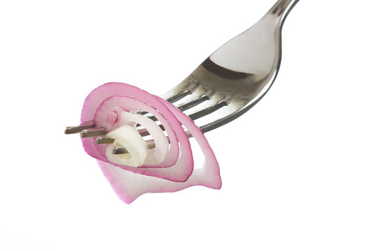 叉子上的洋蔥