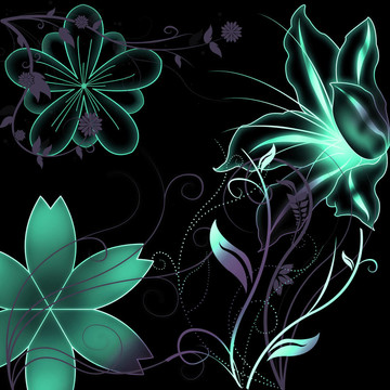 美麗的插圖花卉背景設(shè)計與梯度