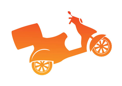 滑板車的剪影