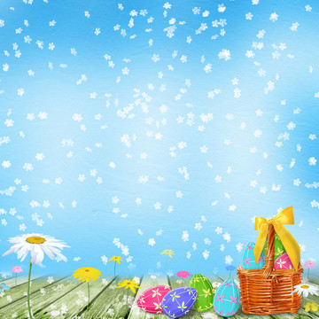 柔和的背景用彩蛋慶祝復活節(jié)