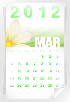 2012花3月日歷