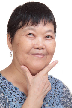 亞洲女人手做正確的符號(hào)