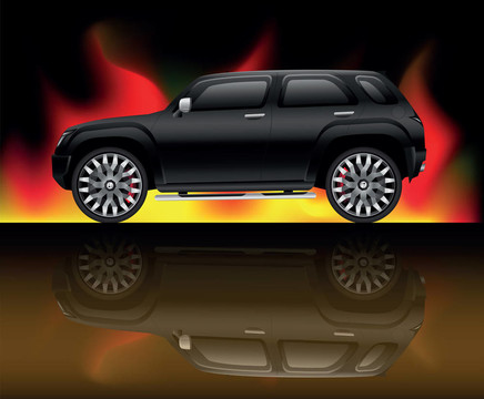 黑色運(yùn)動型多用途車
