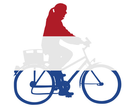 騎自行車的荷蘭女人