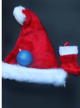帶有嬰兒襪的Santa帽
