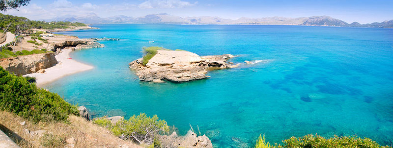 阿爾庫(kù)迪亞馬洛卡Playa de S伊洛特透明綠松石水