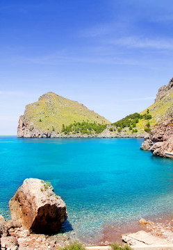 埃斯科卡SA calobra海灘在馬洛卡巴利阿里群島
