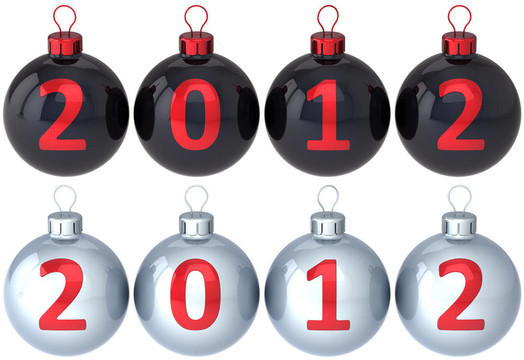 新的2012年的小圣誕球