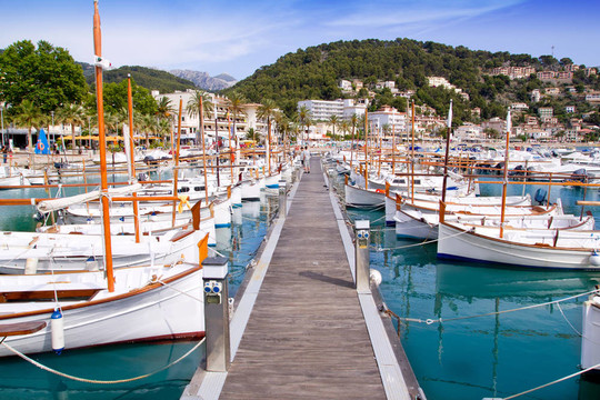 Puerto de Soller港馬洛卡lllaut船