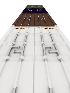 白色背景貨物集裝箱