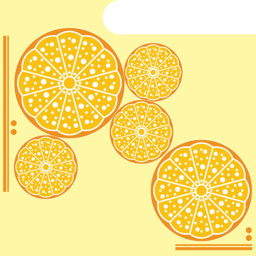 黃色柑橘；菜單設計