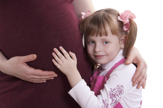 孕婦和她的女兒