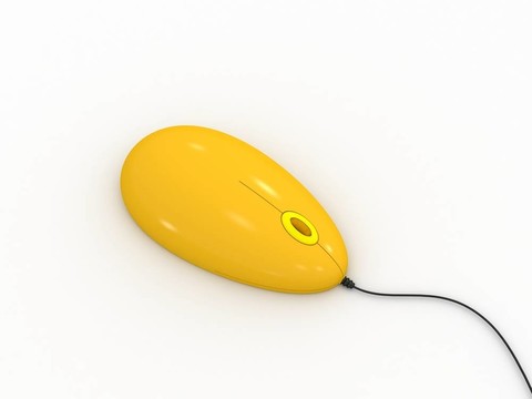 黃色的電腦鼠標