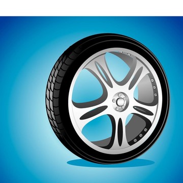 具有合金車輪和低輪廓輪胎的汽車車輪