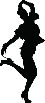 女孩在搞笑姿勢-