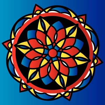 像明亮的抽象對稱模式- Stained Glass