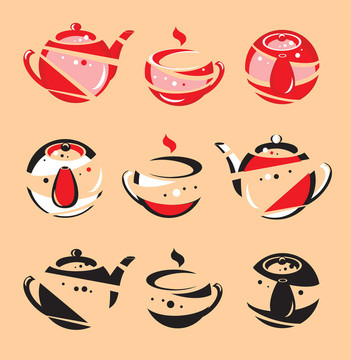 別具風(fēng)格的茶壺和一個(gè)杯子