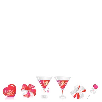 婚禮配件系列：戒指；香檳酒杯；蝴蝶結(jié)