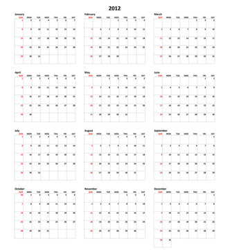 2012日歷