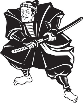 用刀戰(zhàn)斗姿態(tài)Samurai warrior
