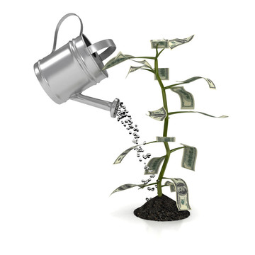 白色背景下的貨幣工廠