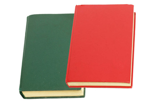 白色背景的綠皮書和紅皮書