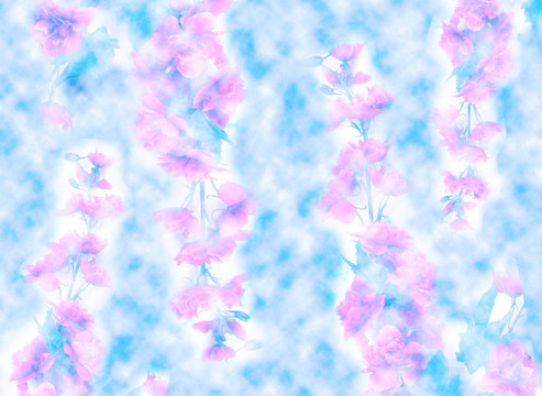 藍天白云與flowers sakura的背景