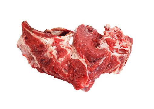 白色背景上的肉