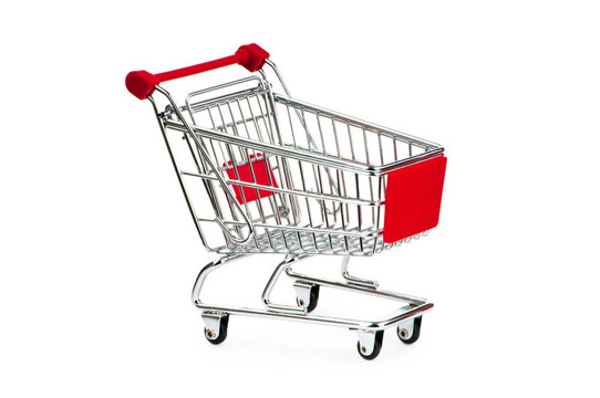 白色背景購物車