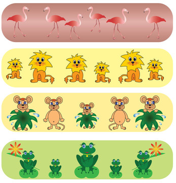 集優(yōu)雅與普遍的動物backgrounds.vector。