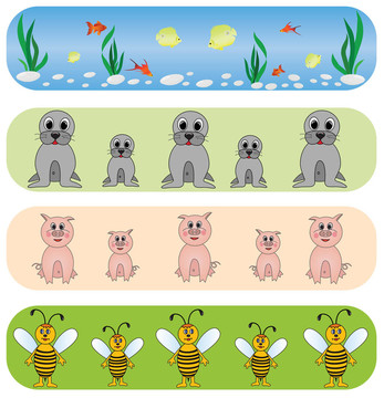 集優(yōu)雅與普遍的動物backgrounds.vector。