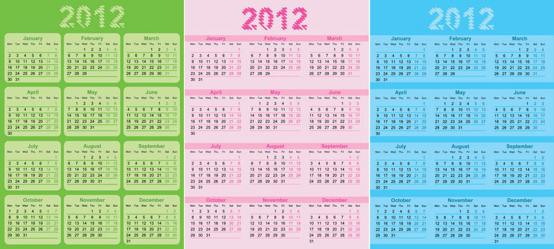 2012日歷