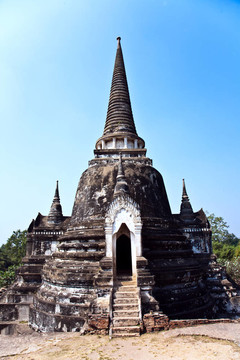 著名的寺Wat Phra Si sanphet；在Ajutthay皇家宮殿
