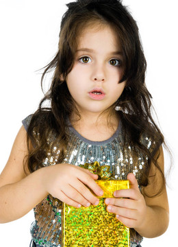 可愛的女孩的禮物