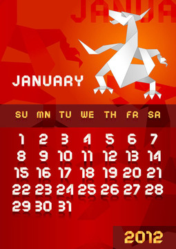 龍歷2012january折紙