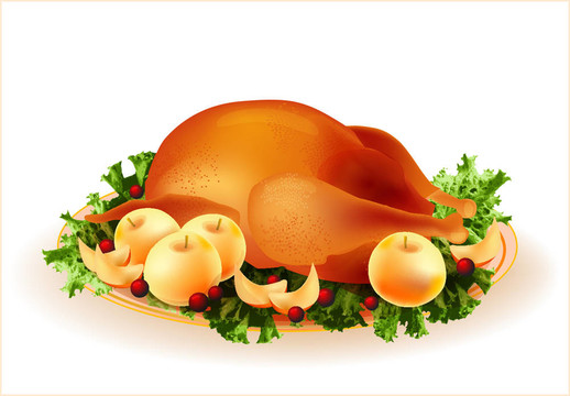 蘋果傳統(tǒng)的烤雞肉和越橘