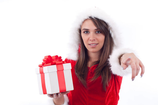 性感的女人與Santa Hat